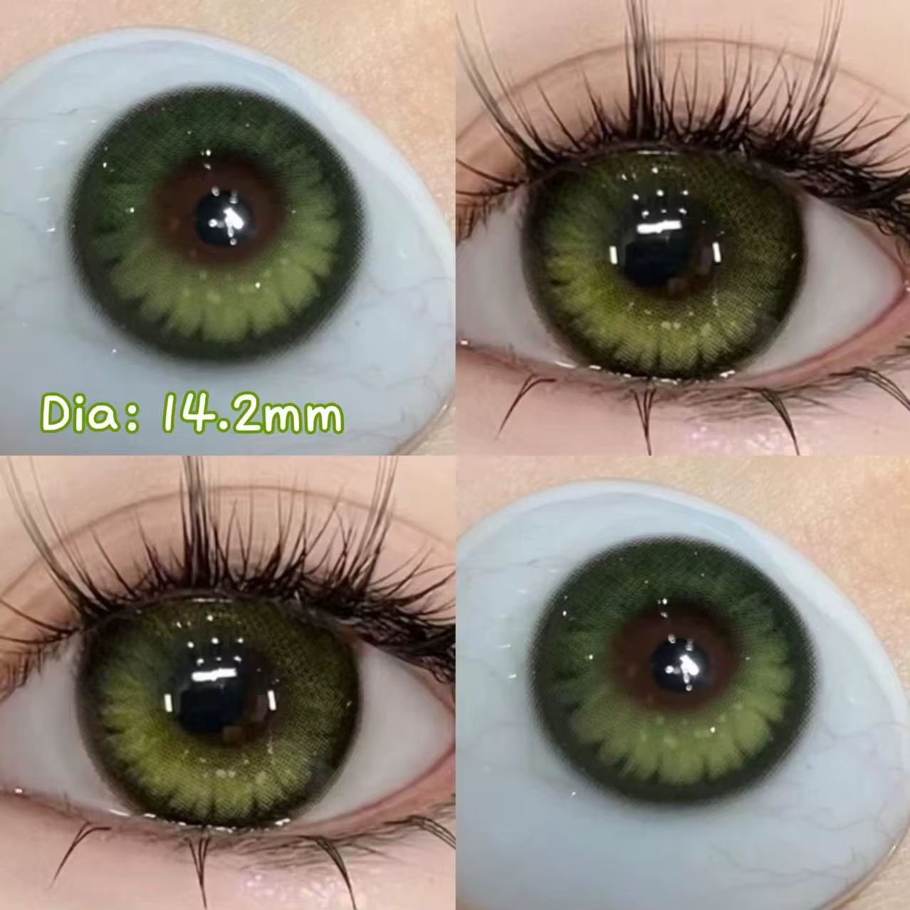 OVOLOOK - 2 paires de lentilles de contact colorées vertes pour cosplay