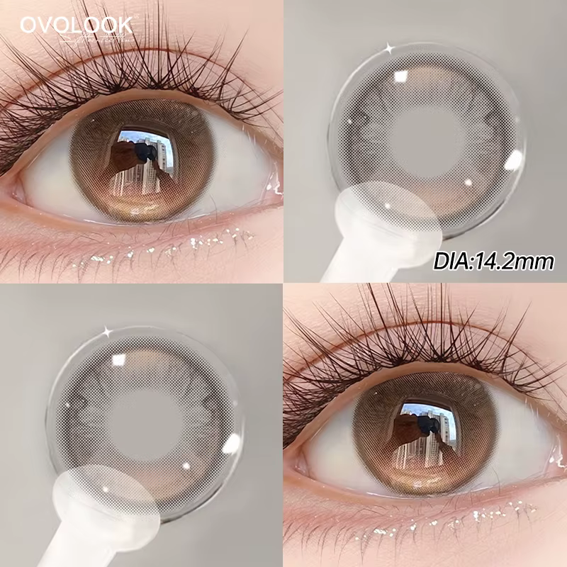 1 Paire de lentilles de contact marron grandes pour maquillage des yeux