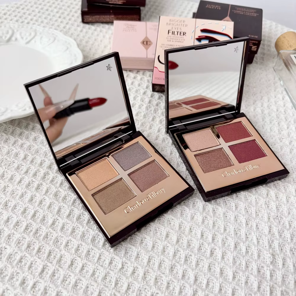 Charlotte Tilbury 4Palette Velvet et 9Palette Silk Shimmer – Fards à paupières et blush crème – Effet lumineux naturel
