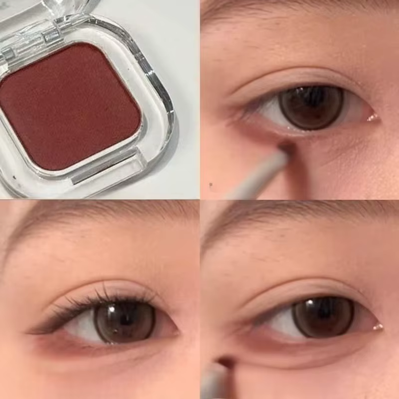 Palette de fards à paupières rouge marron
