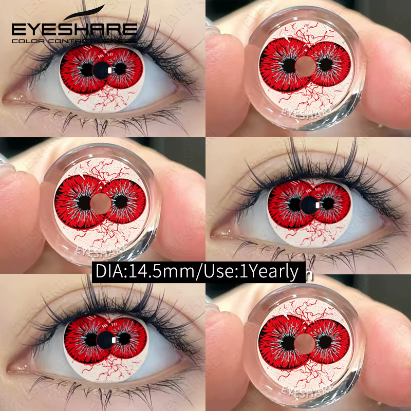EYESHARE Halloween lentilles de contact rouges 2 pièces