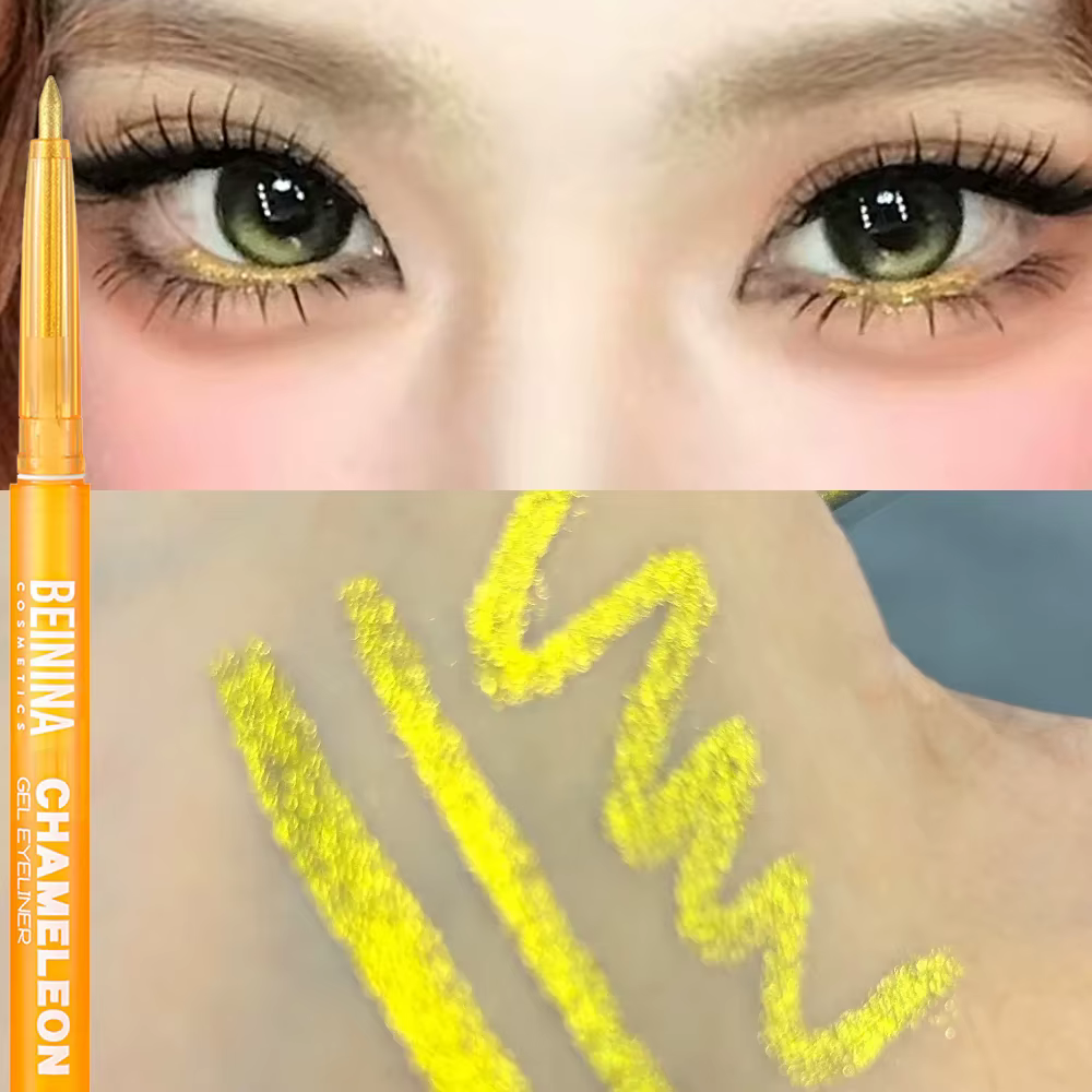 Crayon Gel Eyeliner Métallique Effet Caméléon Doré