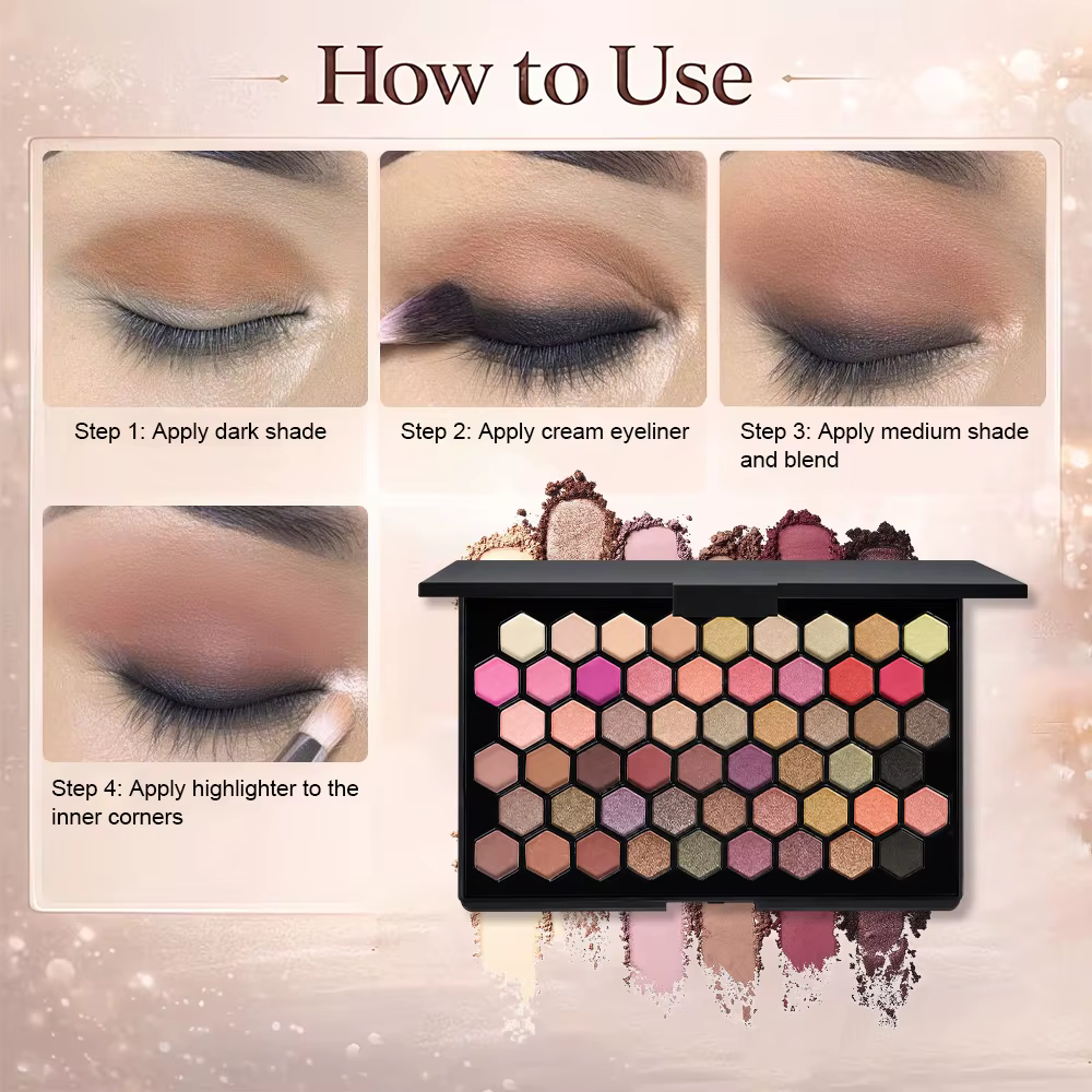 POPFEEL Palette de fards à paupières 54 couleurs – Tons de terre polyvalents et nuances arc-en-ciel vibrantes en un compact – Créez des looks de maquillage sans fin