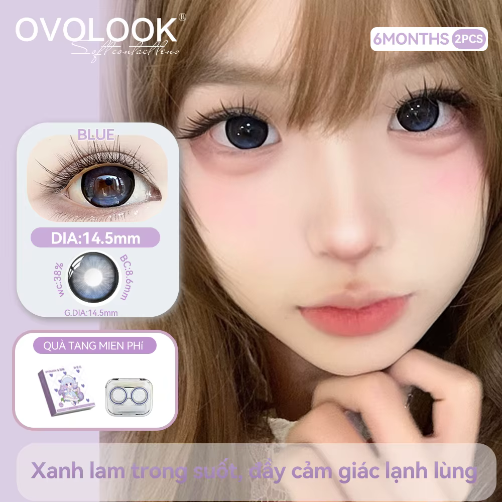 OVOLOOK - 1 paire (2 pièces) de lentilles de contact colorées à grand diamètre