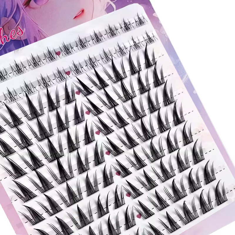 Apparence naturelle Anime faux cils bricolage Extension de cils-104 pièces