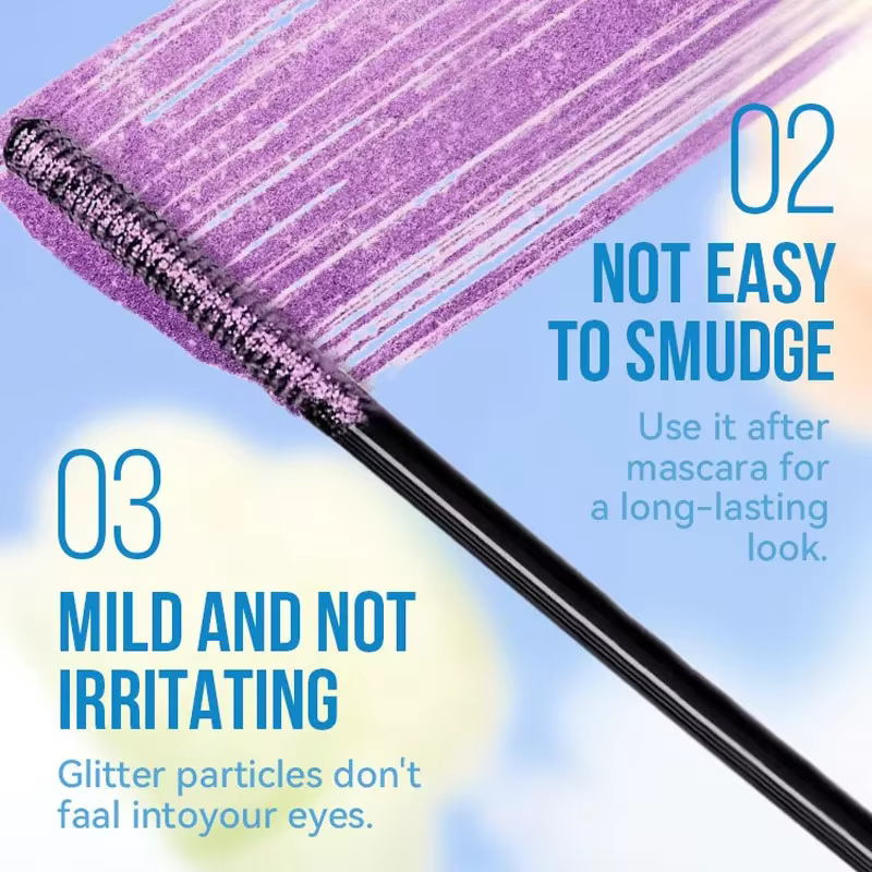 Mascara diamant or scintillant