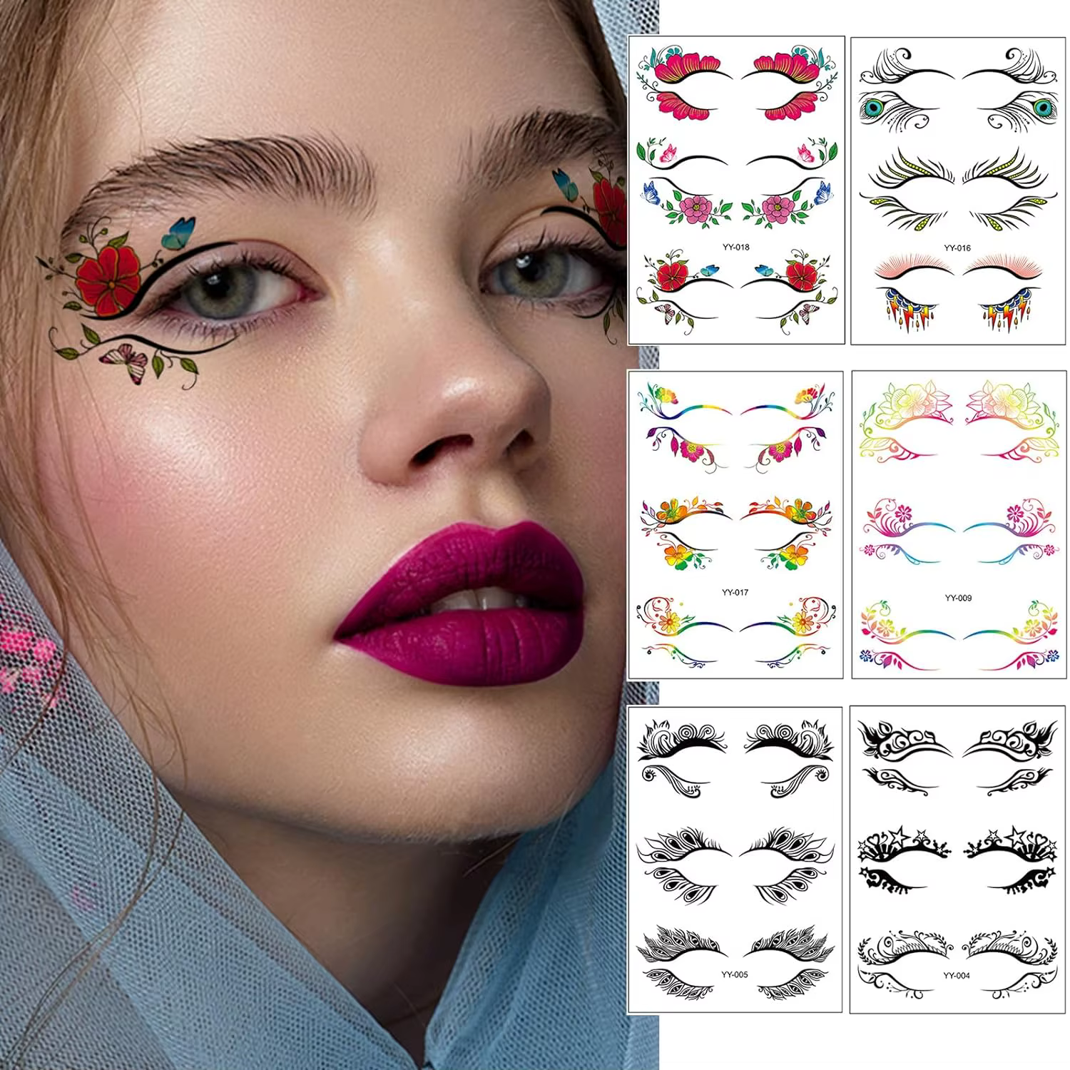 30 paires de tatouage temporaire pour les yeux