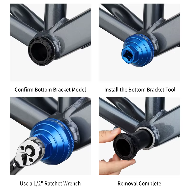 Outil d'installation et de démontage de boîtier de pédalier MUQZI 12/16 encoches, compatible avec les coupelles de pédalier de 39 mm/40,5 mm/44 mm/45,6-46,6 mm de diamètre extérieur