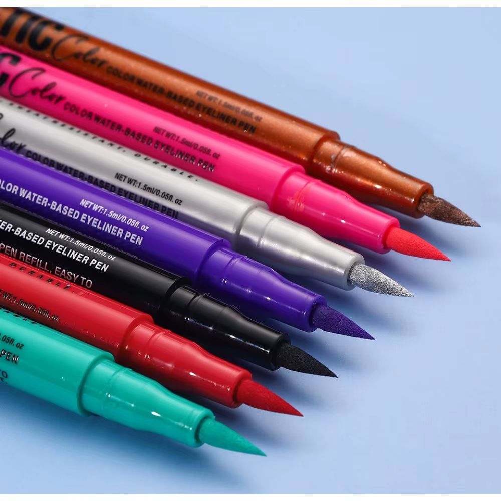 Eyeliner liquide rouge violet 12 couleurs, mat, séchage rapide, résistant aux taches, stylo pour les yeux lisse, maquillage longue durée, cosmétiques