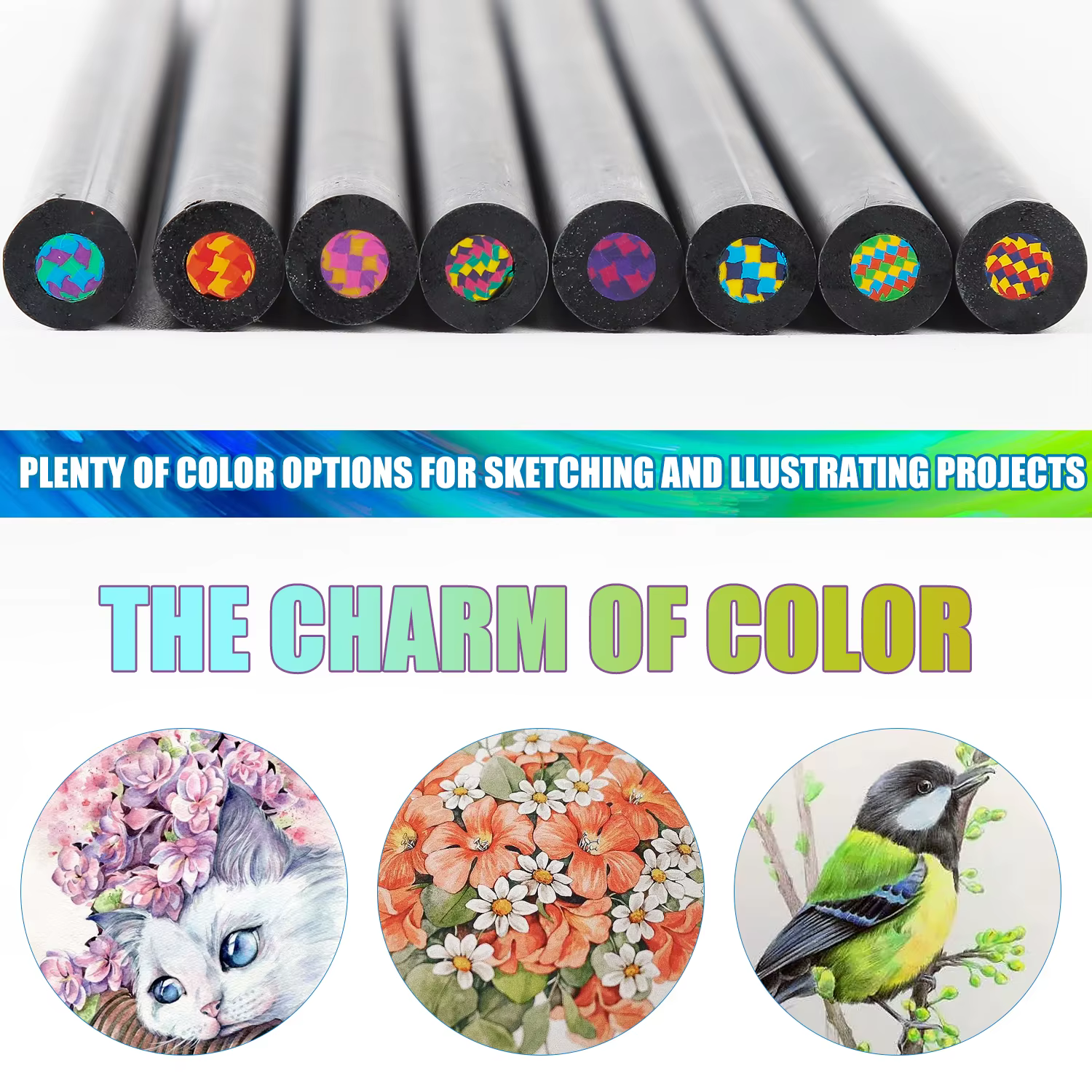 8-24 crayons arc-en-ciel de grande taille de différentes couleurs, crayons arc-en-ciel colorés en bois pour enfants et adultes, crayons multicolores pour le dessin
