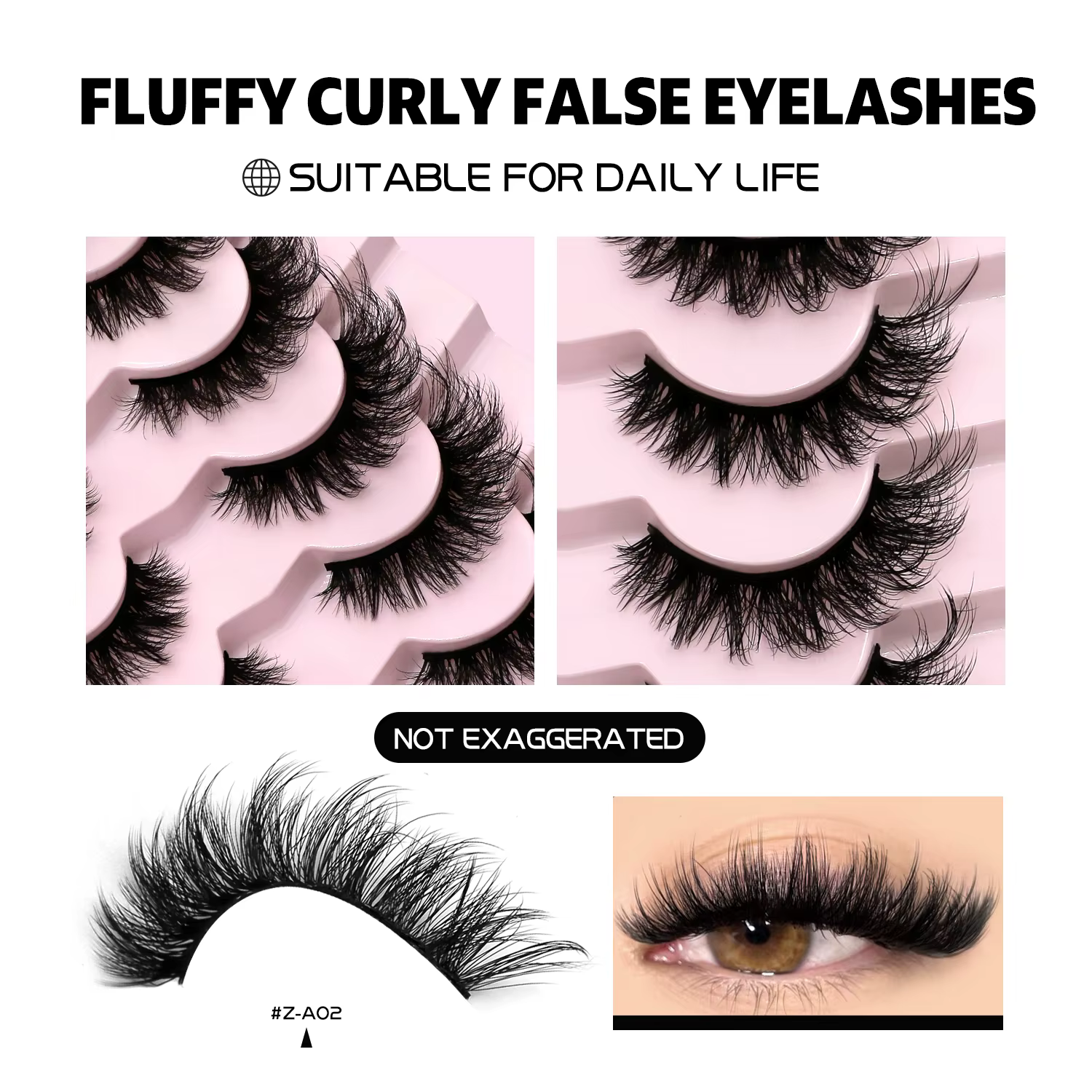 GROINNEYA 7 Paires Faux Cils Naturel