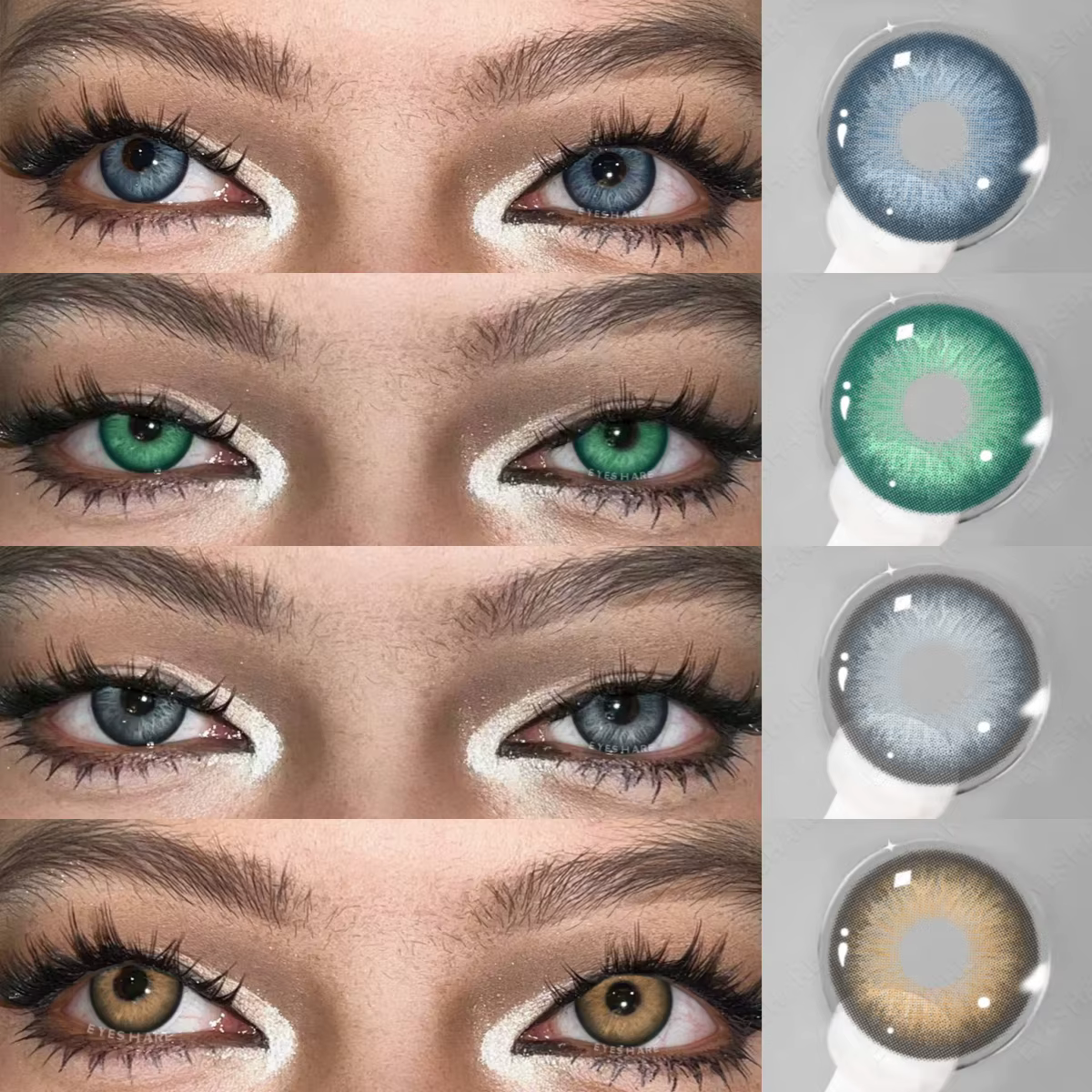 EYESHARE 1 paire de lentilles de contact colorées pour les yeux