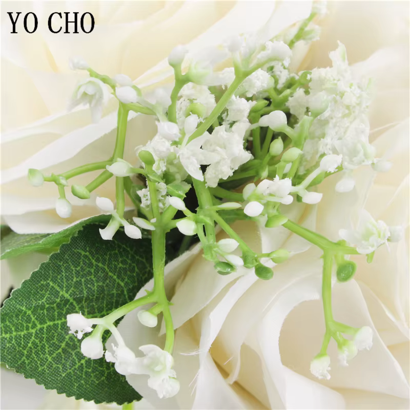 Bouquets de demoiselles d'honneur de mariée avec nœud papillon, Roses ivoire, Bouquet de fleurs en soie pour la saint-valentin, mariage, photographie de mariée