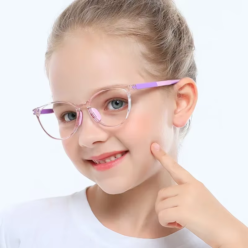 Lunettes bloquant la lumière bleue pour enfants, lunettes d'ordinateur, monture TR90, lentille transparente, pour fille et garçon, jeux vidéo, lunettes de sécurité pour enfants