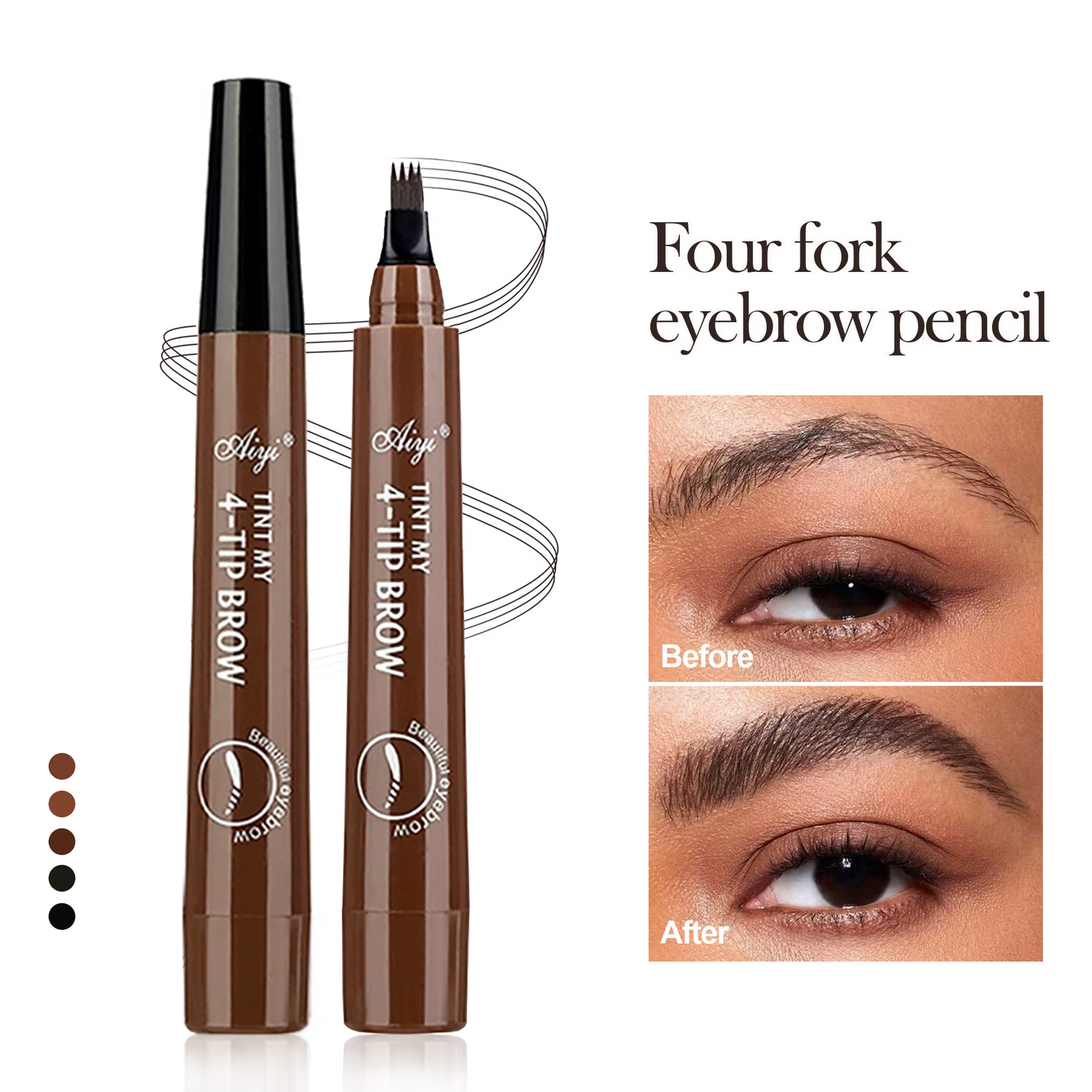 Stylo à sourcils étanche à 4 pointes fendues