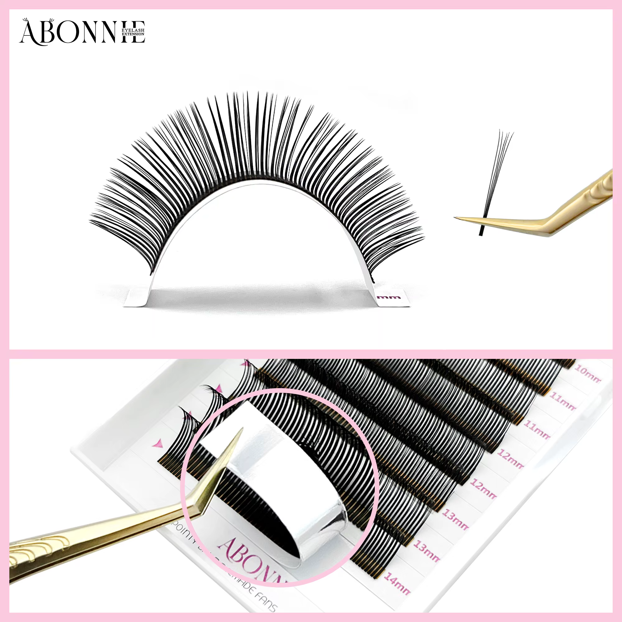 ABONNIE noir marron 5D fleur pointes fée faux cils individuels facile ventilateurs 5D