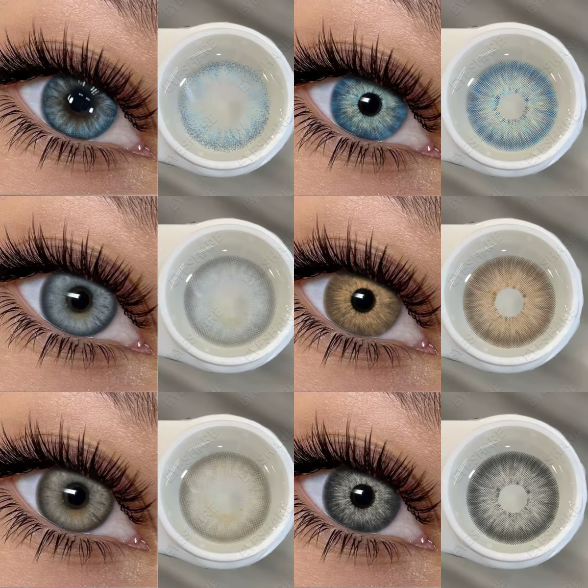 AMARA 1 paire de lentilles de contact de couleur bleue naturelle pour femmes
