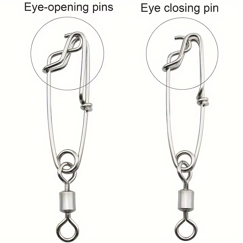 Mousqueton pivotant de pêche à palangre, 5 pièces, émerillons à pression palangre en acier inoxydable, accessoires de pêche, broche d'ouverture et de fermeture des yeux