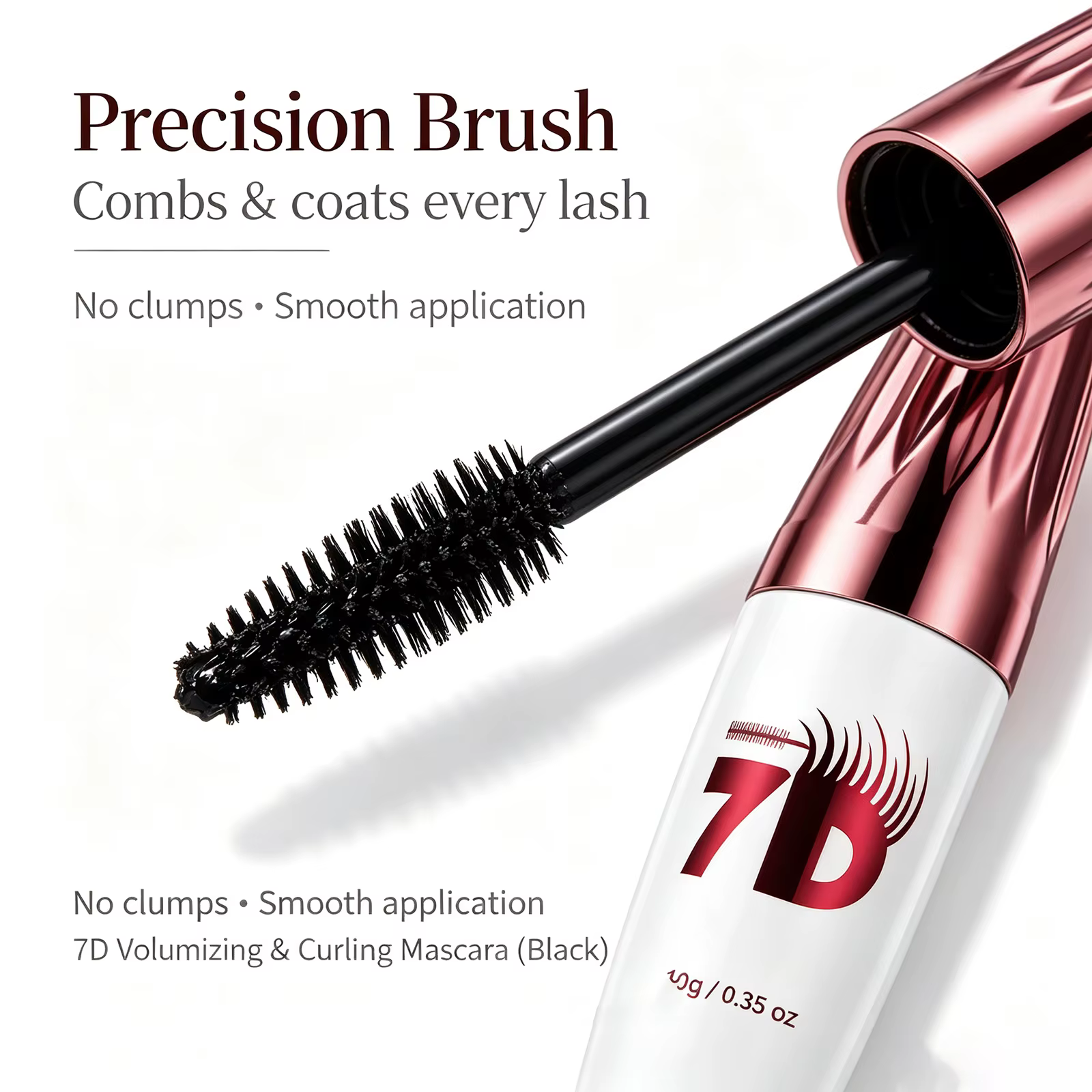 Mascara noir volumisant et recourbant 7D – Maquillage pour les yeux waterproof