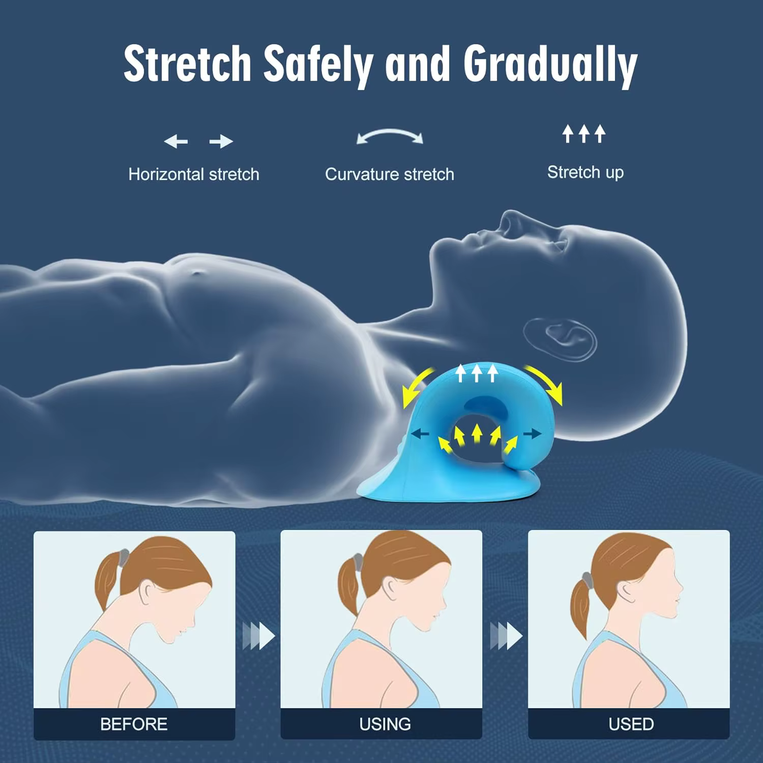 Appareil d'étirement du cou pour soulager la douleur, relaxant pour le cou et les épaules, dispositif de traction cervicale, oreiller pour la relaxation musculaire et le soulagement de la douleur TMJ
