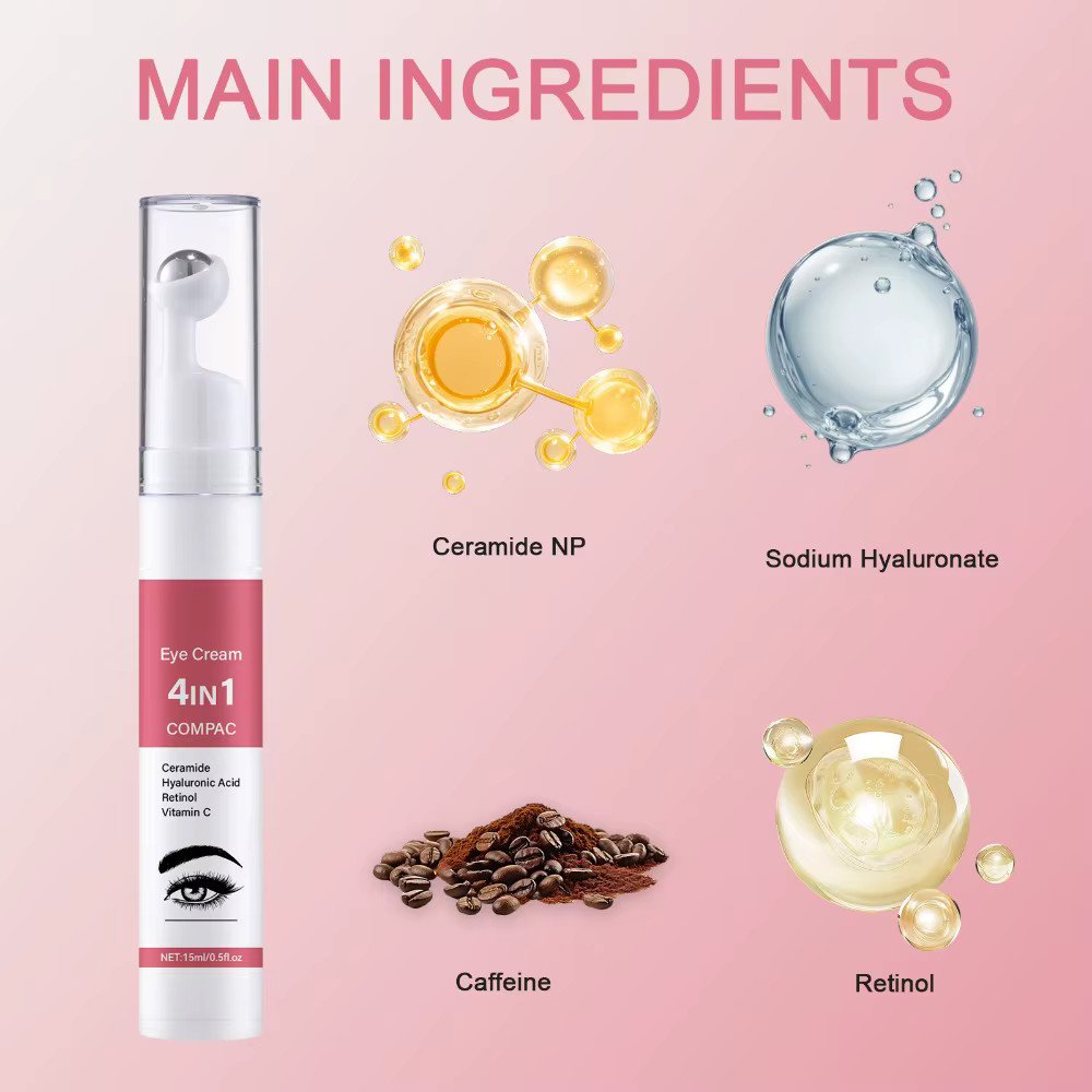 Crème pour les yeux 4 en 1 de 15 ml – Réduit les ridules