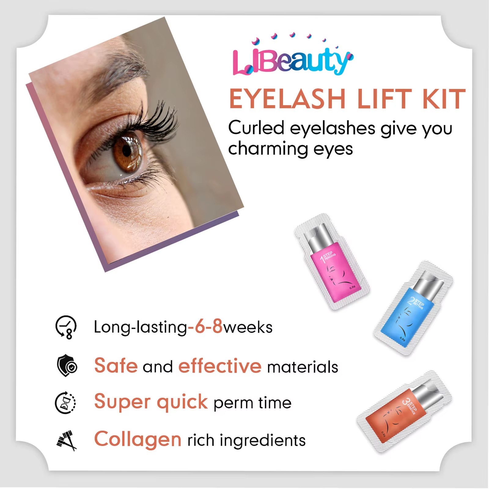 Libeauty 10/20/30 pièces 0.8 g/sac Sachet Kit de levage de cils Lotion de permanente