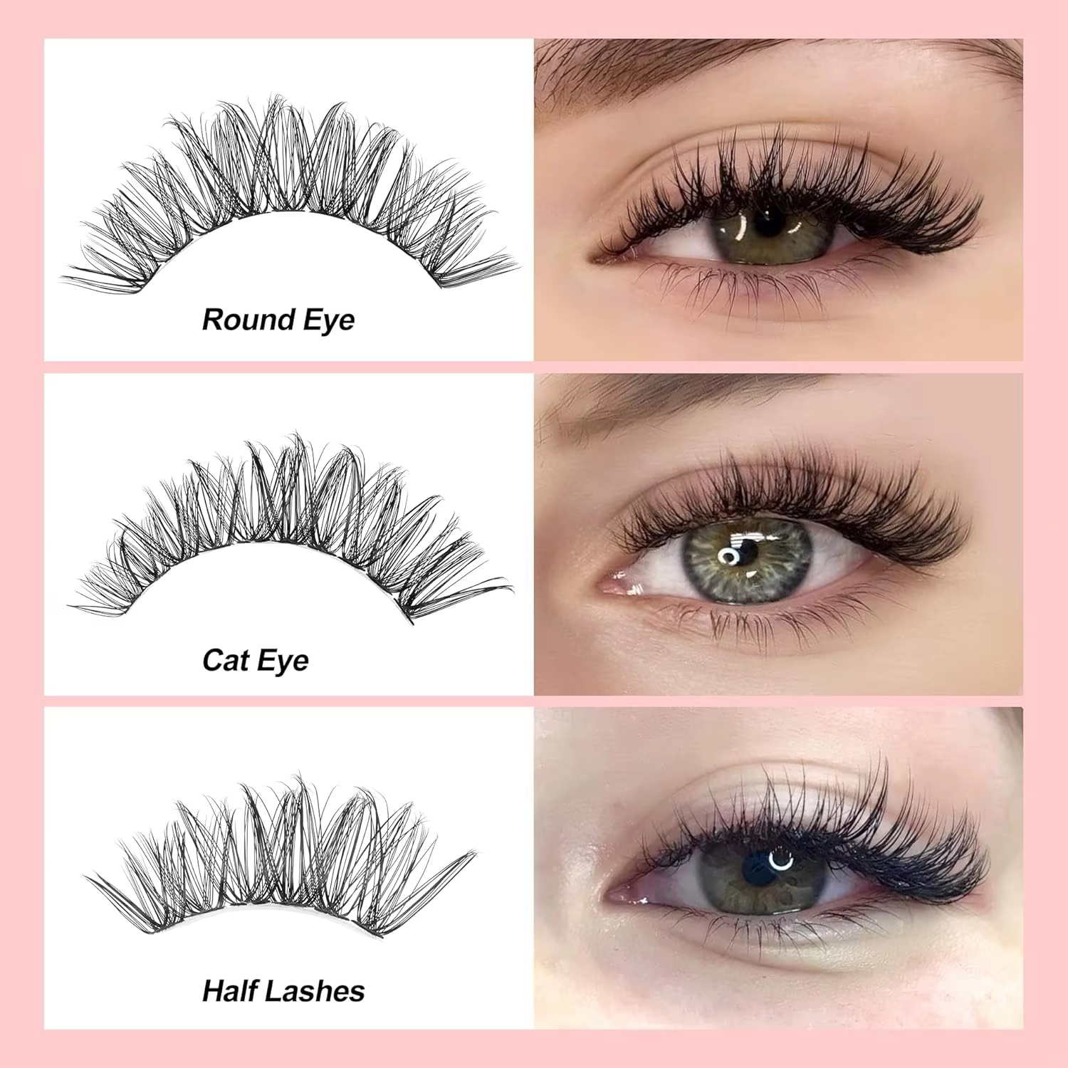 Vente chaude! Faux cils européens et américains super denses à 200 grappes - Restock pour un usage naturel et confortable