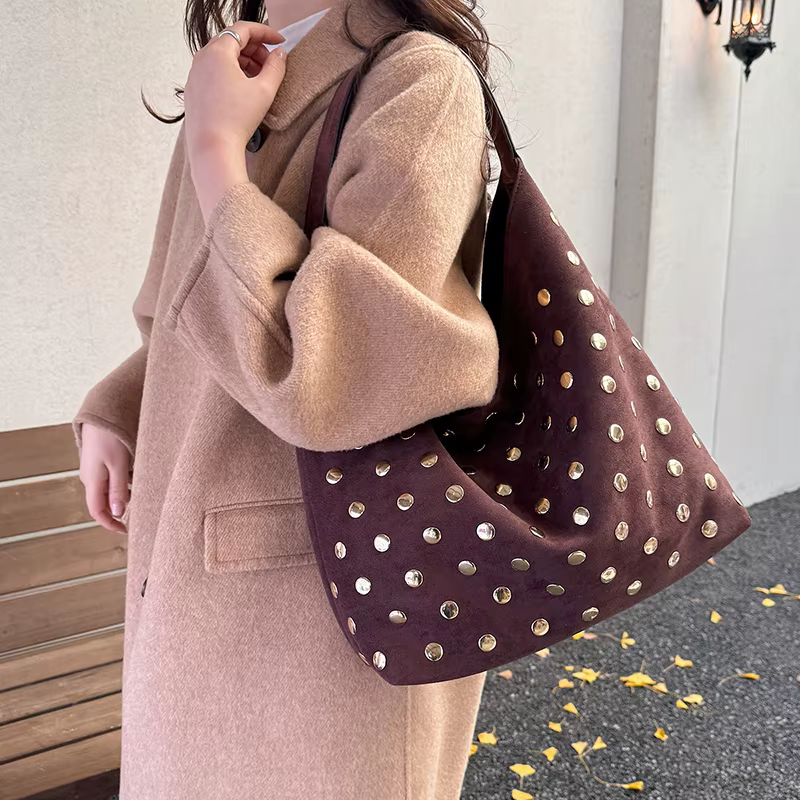 Sacs à bandoulière en Faux daim pour femmes, sacs à main Vintage à paillettes, Style italien, fourre-tout décontractés de grande capacité, paquets féminins