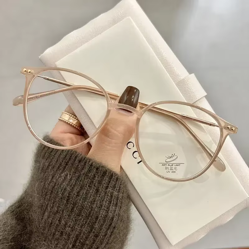 Lunettes de myopie ultralégères Anti-lumière bleue, monture ronde Vintage, unisexe, pour femmes, pour myopie
