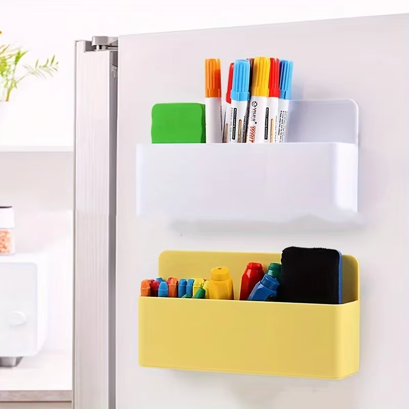 Boîte de rangement pour tableau à stylos, porte-stylo de rangement en plastique adhésif multifonctionnel pour le bureau et la maison