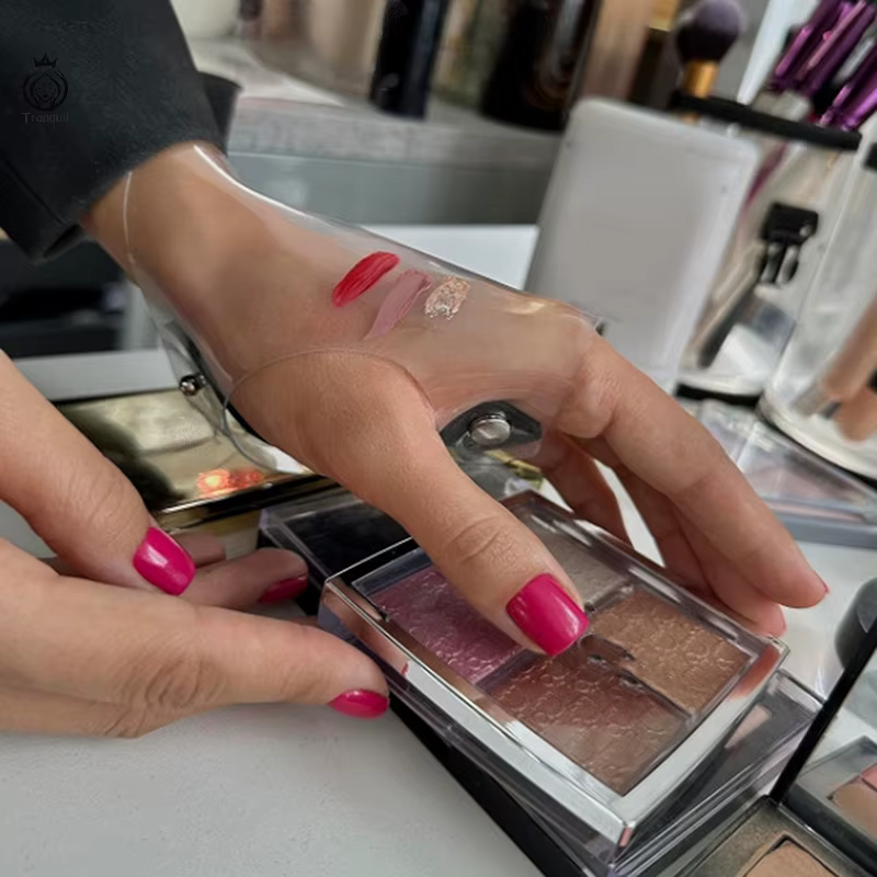 Gant de maquilleur transparent 1 pièce – Outil de beauté hypoallergénique et multifonctionnel pour le mélange de fond de teint, de fard à joues et de fard à paupières