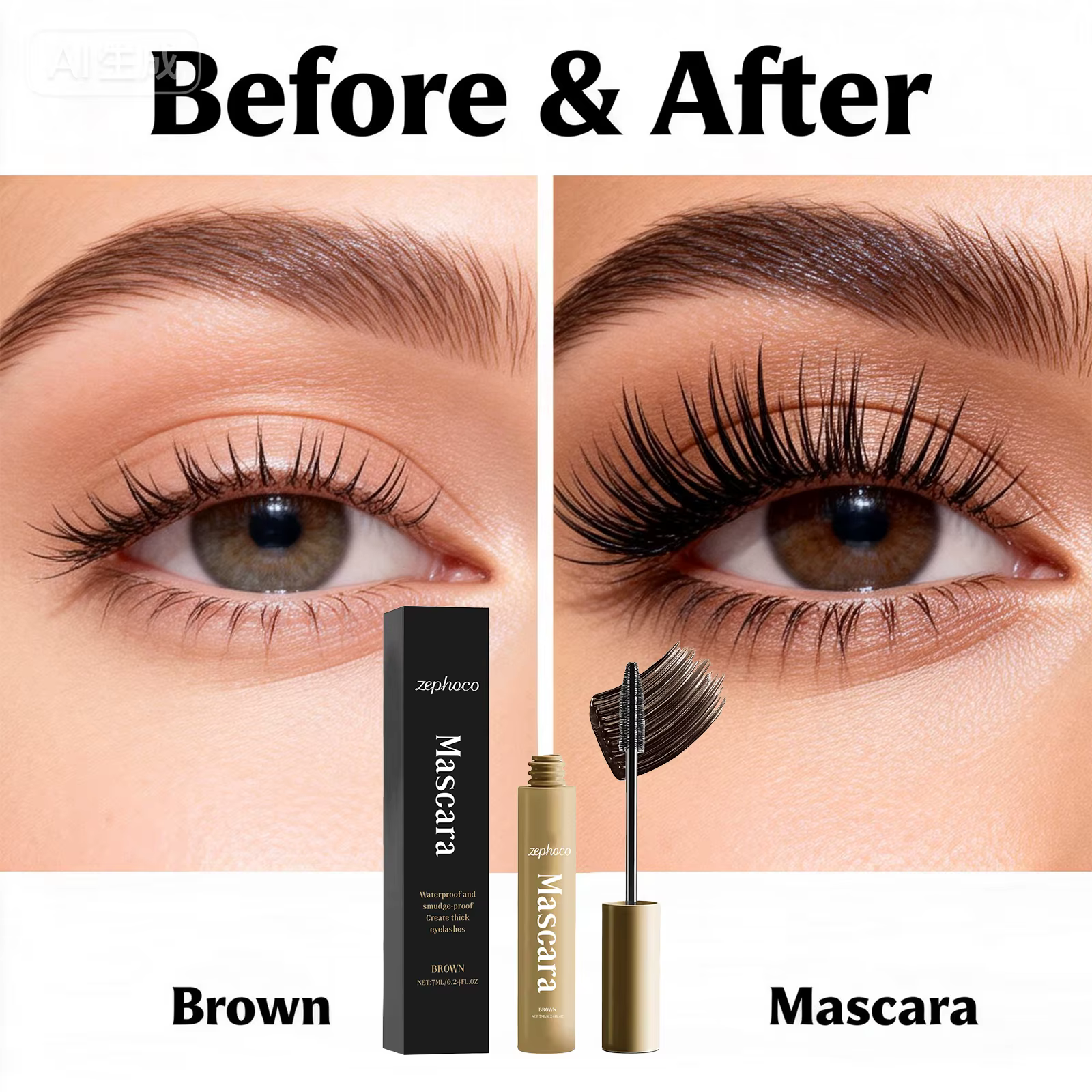 Mascara brun pour boucles naturelles