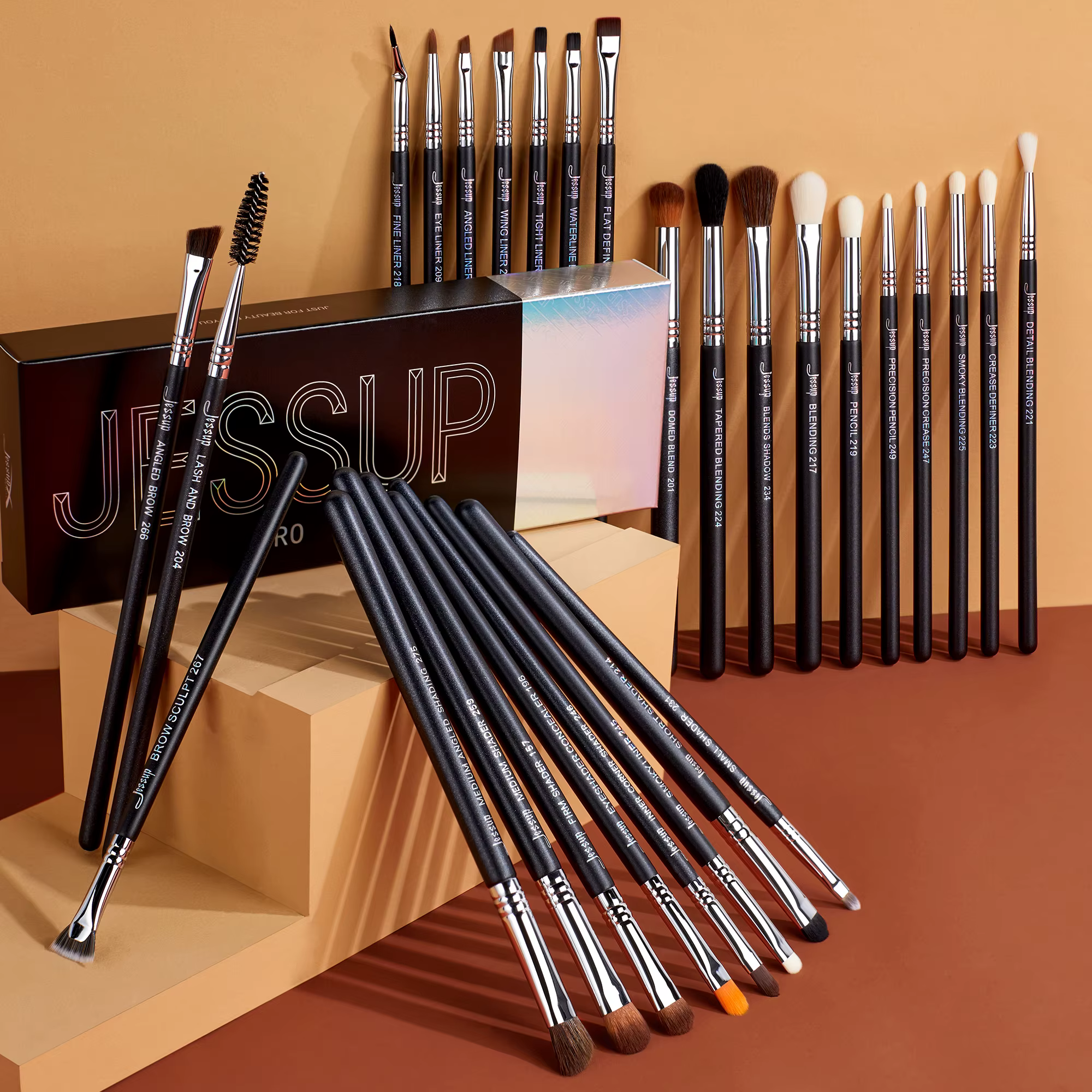 Jessup-Ensemble de pinceaux de maquillage pour les yeux