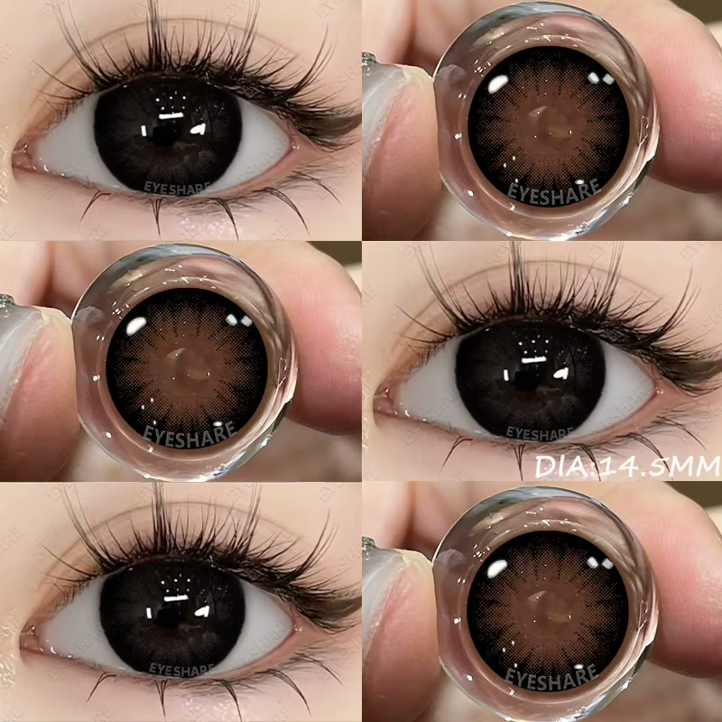 AMARA 1 paire de lentilles de Contact de couleur de grand diamètre 14.5MM grands yeux Contacts noirs