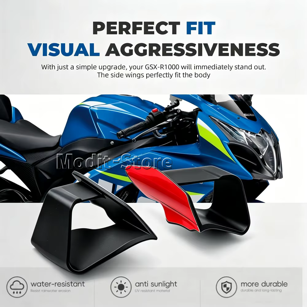 Ailerons avant pour moto SUZUKI GSX-R1000 GSX R1000 2009-2016, becquet inférieur, carénage latéral, ailerons GP fixes