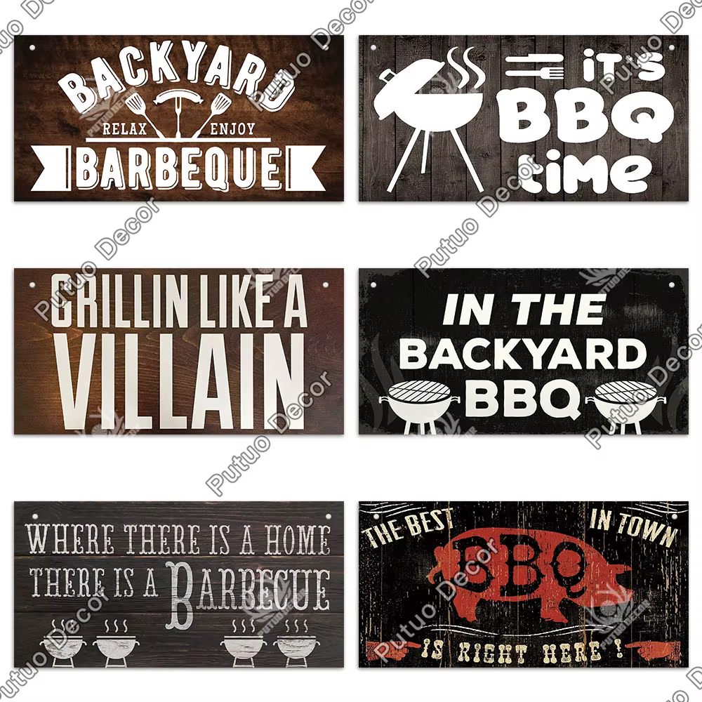 Putuo Decor-Panneau de barbecue en bois, plaque décorative pour la maison, la cuisine, l'arrière-cour, décoration murale, plaques de gril, cadeau