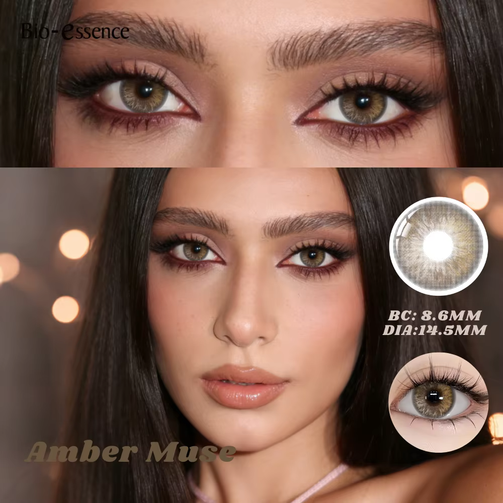 Bio-essence Nouvelle Série Marron Lentilles de Contact Réalistes Effet Naturel Pupille Grandes Yeux