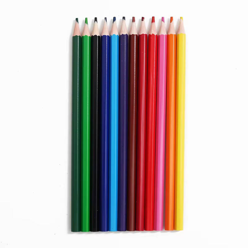 Crayons de couleur en bois pour artiste, peinture à l'huile, crayon pour document, art, graffiti, dessin, croquis, fournitures scolaires, 12 couleurs