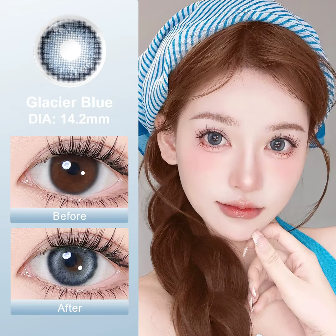 MAGISTER Série Bleue Lentilles de Contact Colorées Iris Bioniques pour des Yeux Plus Expressifs Adaptées au Maquillage Coréen 14.2-14.5mm 6 Mois