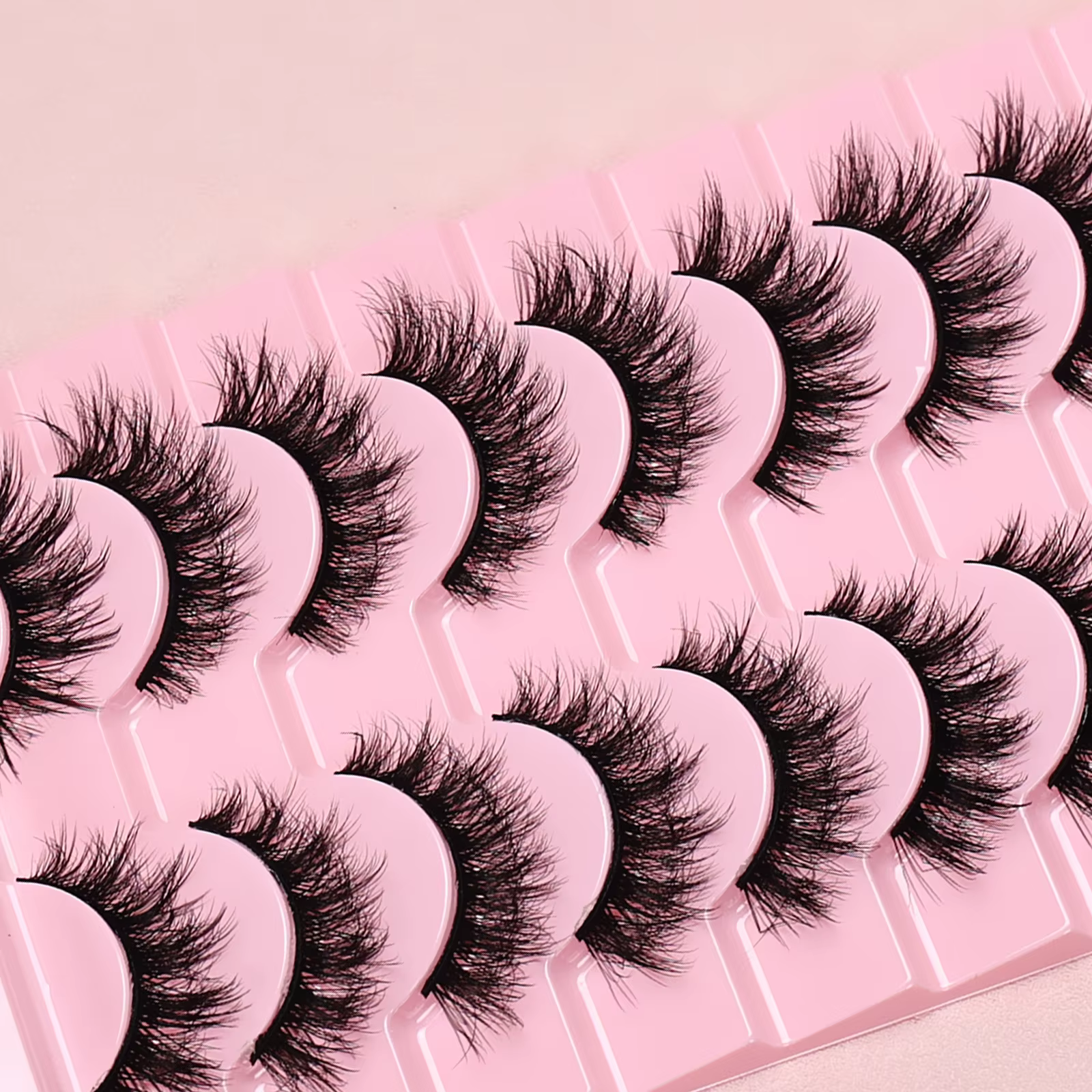 10 paires de faux cils 3D moelleux