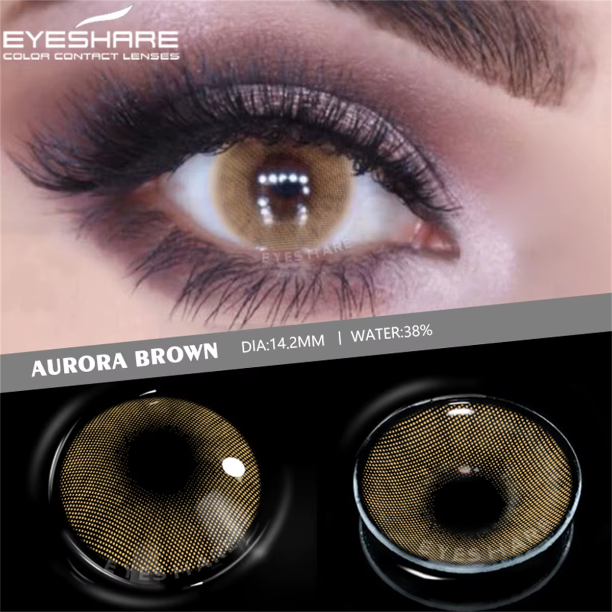 EYESHARE 2 pièces lentilles de Contact de couleur pour les yeux Aurora marron vert lentille de couleur beauté annuelle maquillage cosmétique gris yeux lentilles de Contact