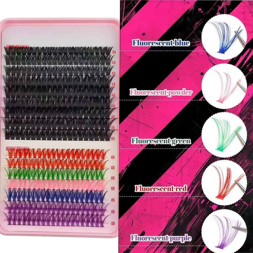 Lash Book DIY, Clusters de faux cils individuels colorés