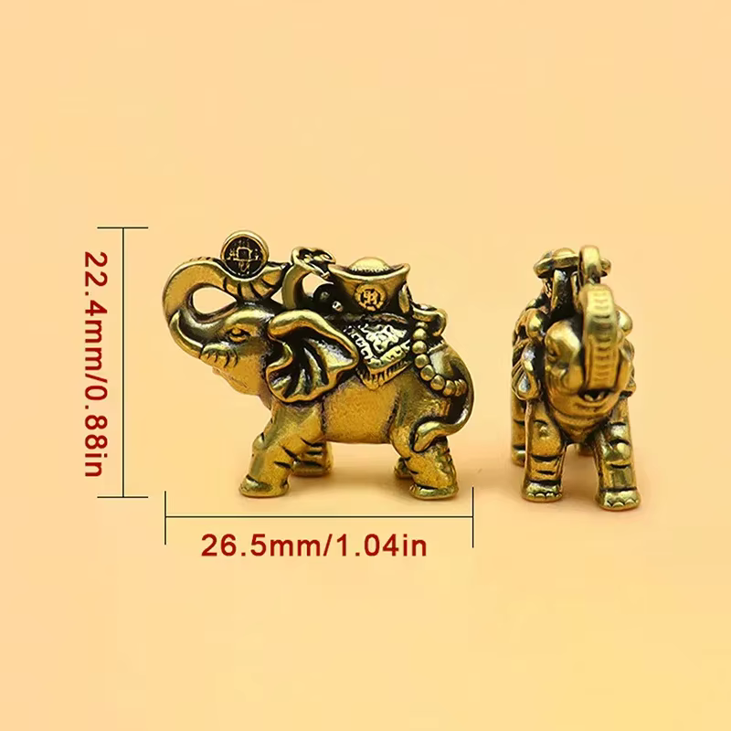 Figurines d'éléphant en laiton, figurines d'éléphant porte-bonheur, décoration de salon, figurines d'éléphant miniatures, accessoires miniatures