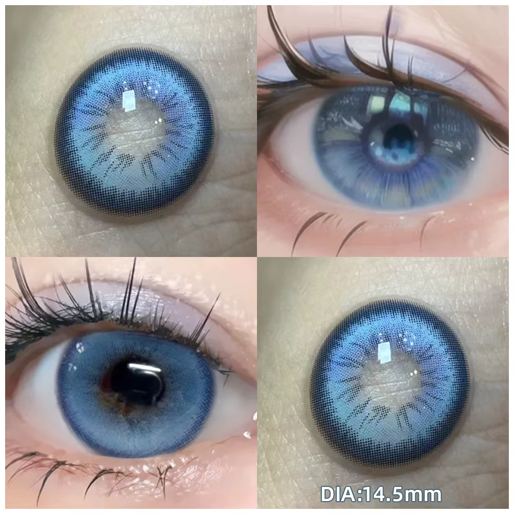  OVOLOOK-2pcs/par beauté bleu vert lentilles de couleur des yeux myopie