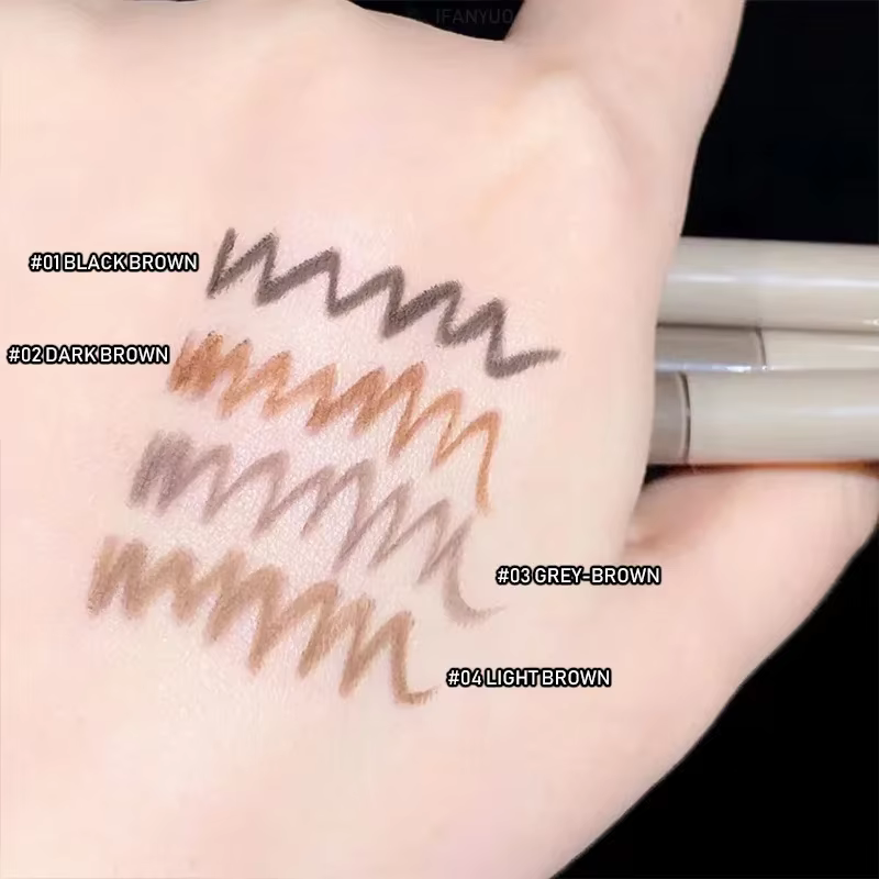 Eyeliner couché ver à soie Gel crayon 2in1 imperméable longue durée sans taches noir marron stylo à sourcils pour débutant maquillage cosmétiques