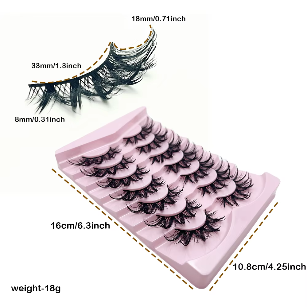 7 paires de cils Manga effet mouillé tendance