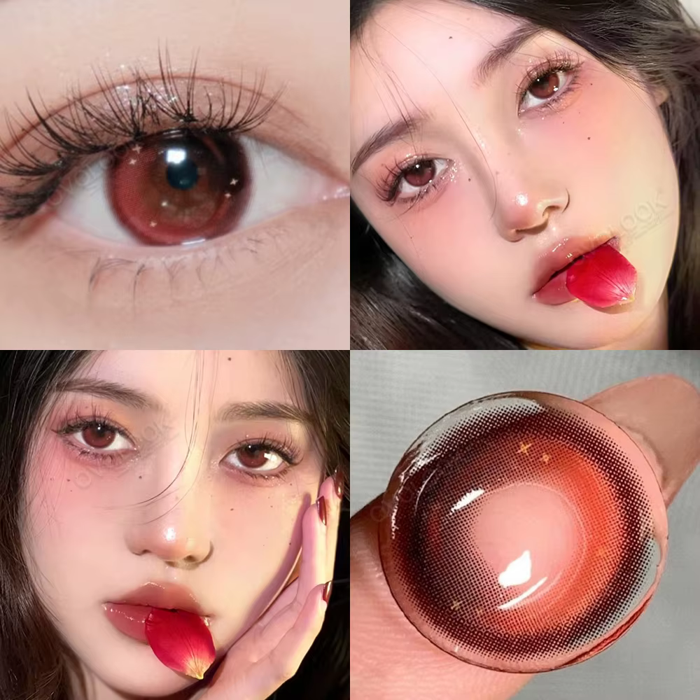 2pcs/paire Cosplay lentilles de Contact de couleur rouge pour les yeux mode