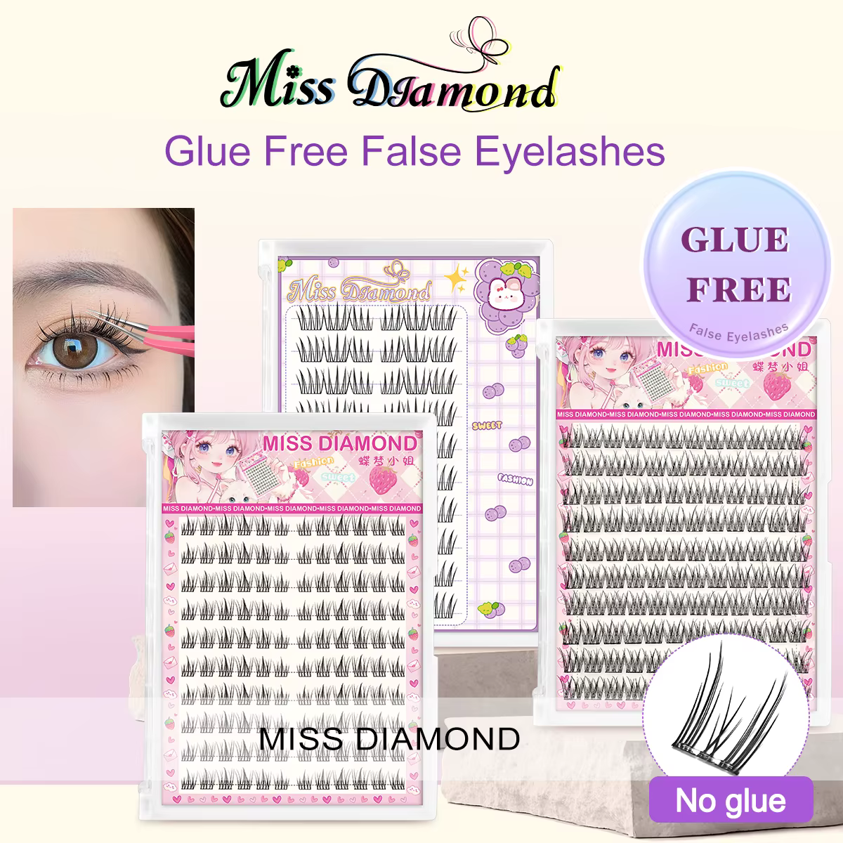 Faux cils sans colle – Application facile en 3 étapes