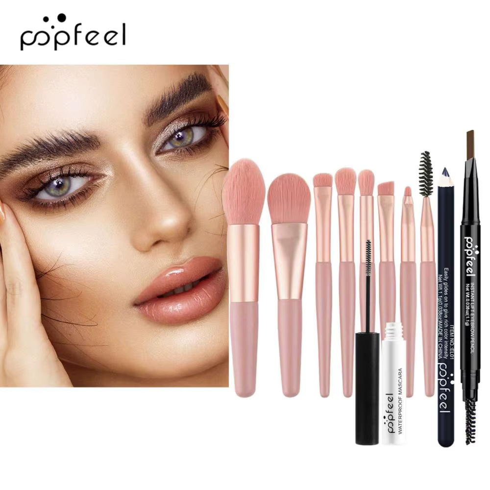 POPFEEL ensemble de maquillage pour les yeux 40 couleurs fard à paupières Palette crayon à sourcils Eyeliner stylo