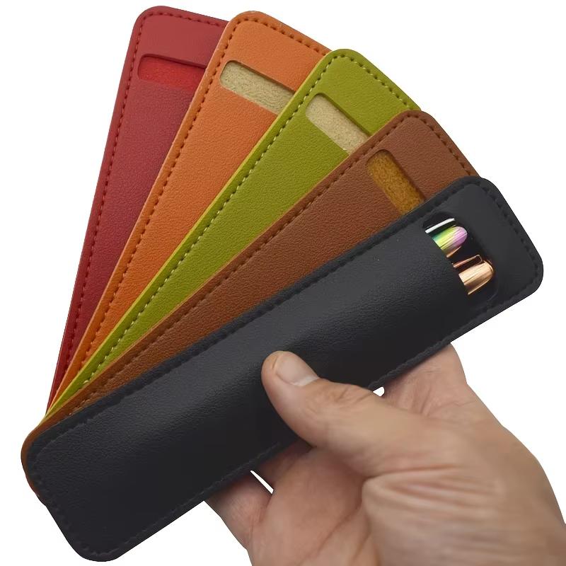 Poudres de stylo pour stylo à bille et stylo plume, étui à crayons en cuir PU souple, transport pratique et M4guarding, fournitures de voyage